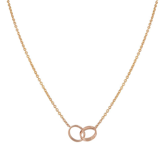 LOVE COLLIER DOUBLE ANNEAU | OR ROSE