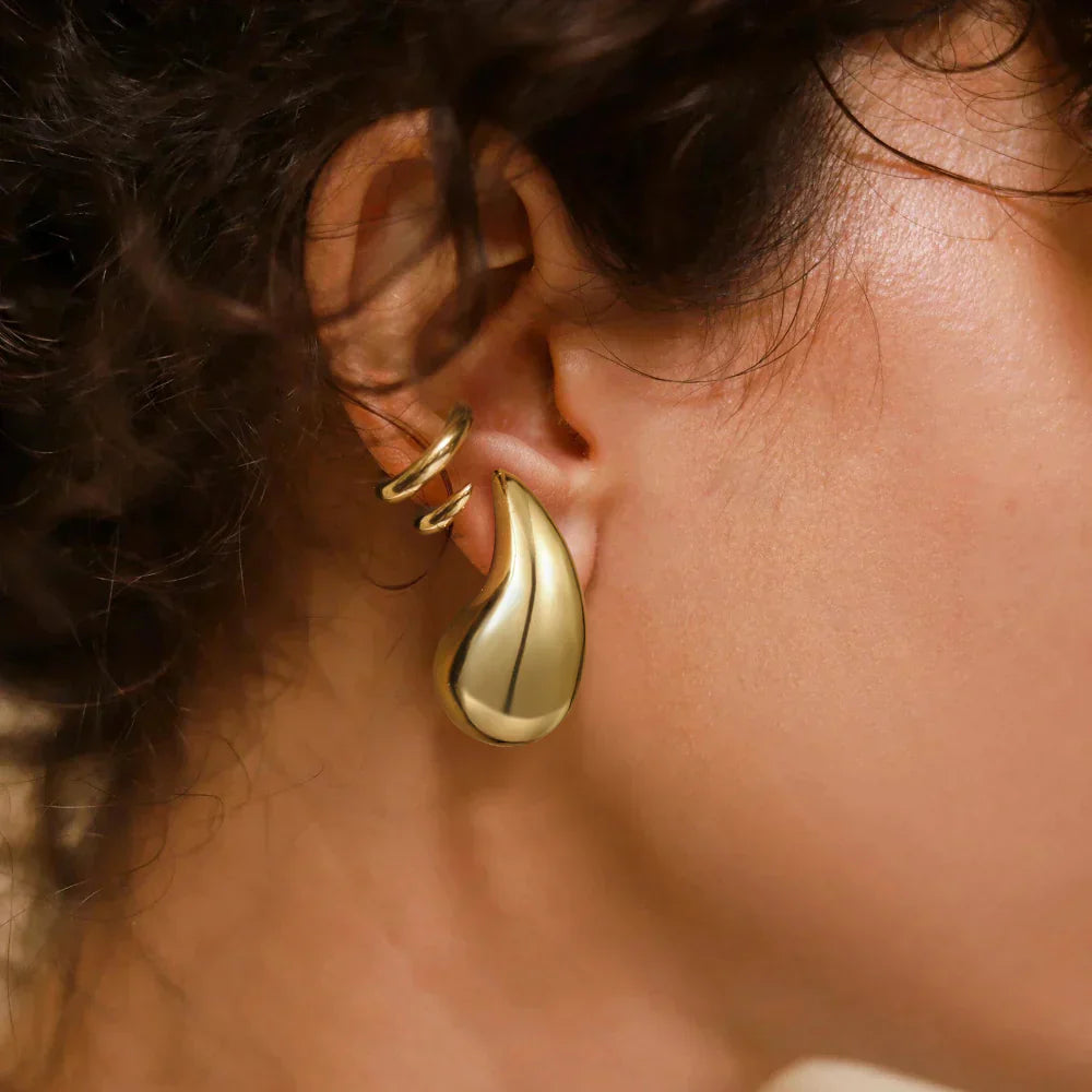 Boucles d'oreilles goutte d'eau en or