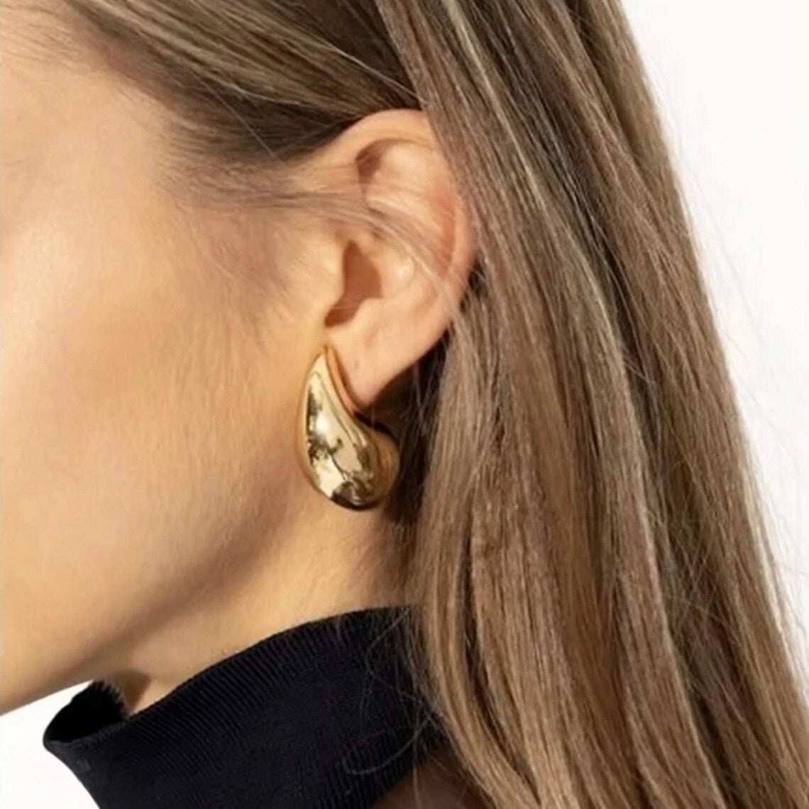 Boucles d'oreilles goutte d'eau en or